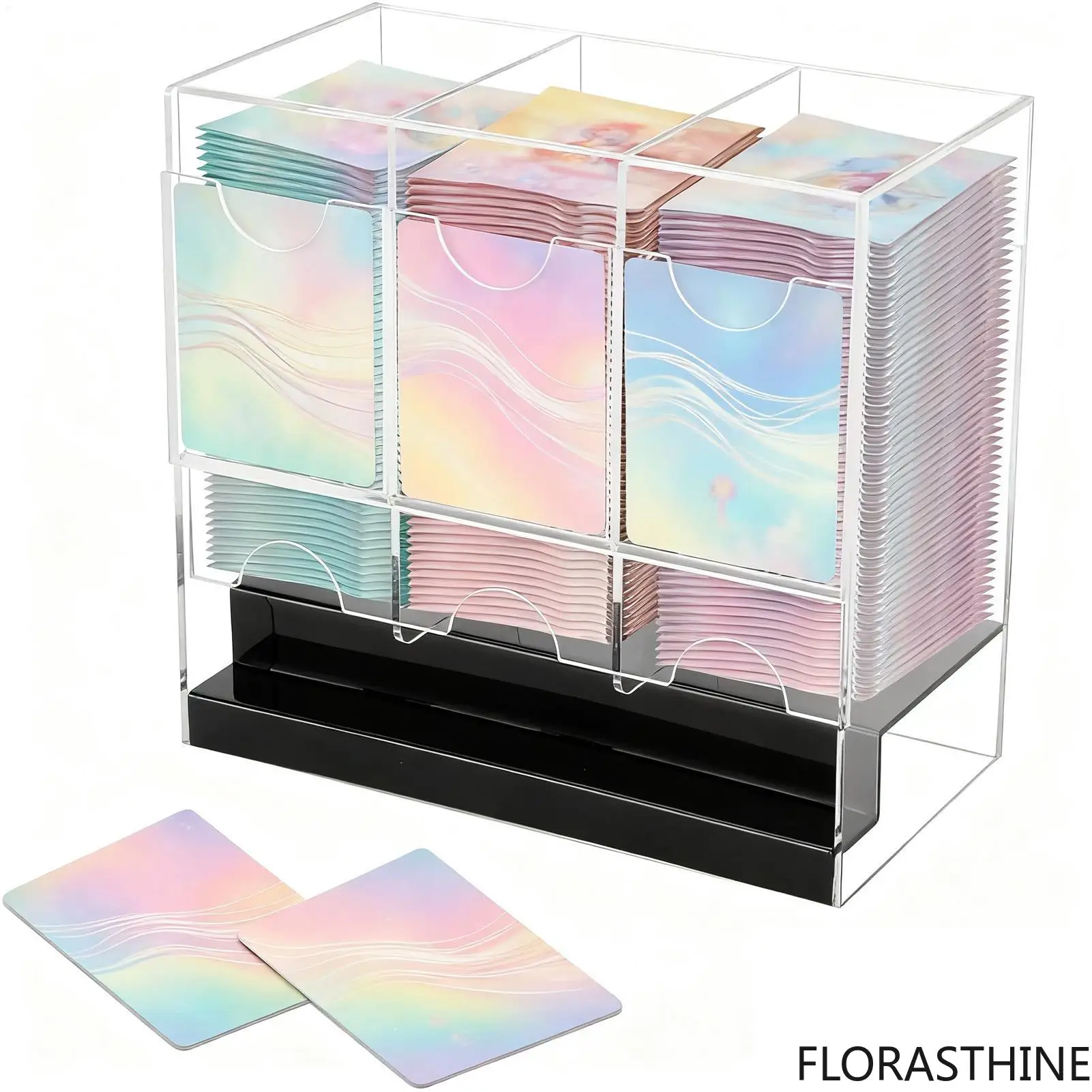 3-Slot Booster Card Storage Box Booster Pack Dispenser Acrylic Storage Deck Case Display Protector Container Organizer Box