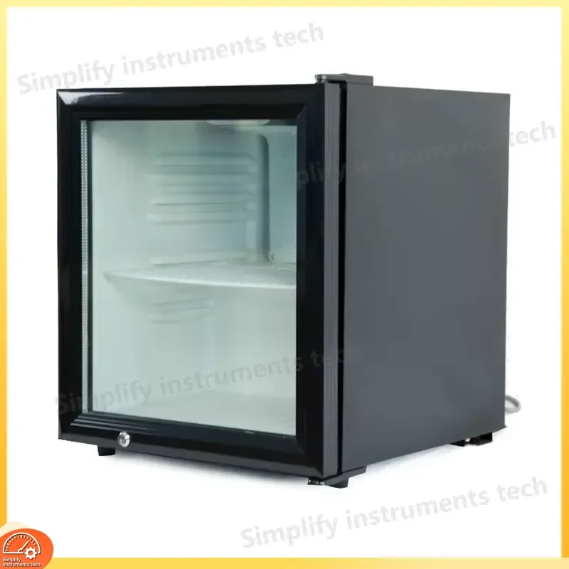 52L Freestanding Bar Freezer with Door Lock Adjustable Shelves Beverage Cooler Mini Refrigerator for Terrace Kitchen Home