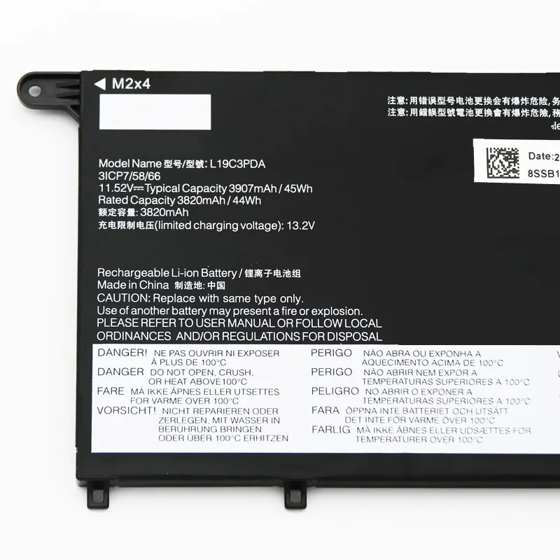Imagem -06 - Nova L19d3pda L19c3pda L19l3pda Bateria do Portátil para Lenovo K4e-are Itl Sb10z21196 Sb10z21208