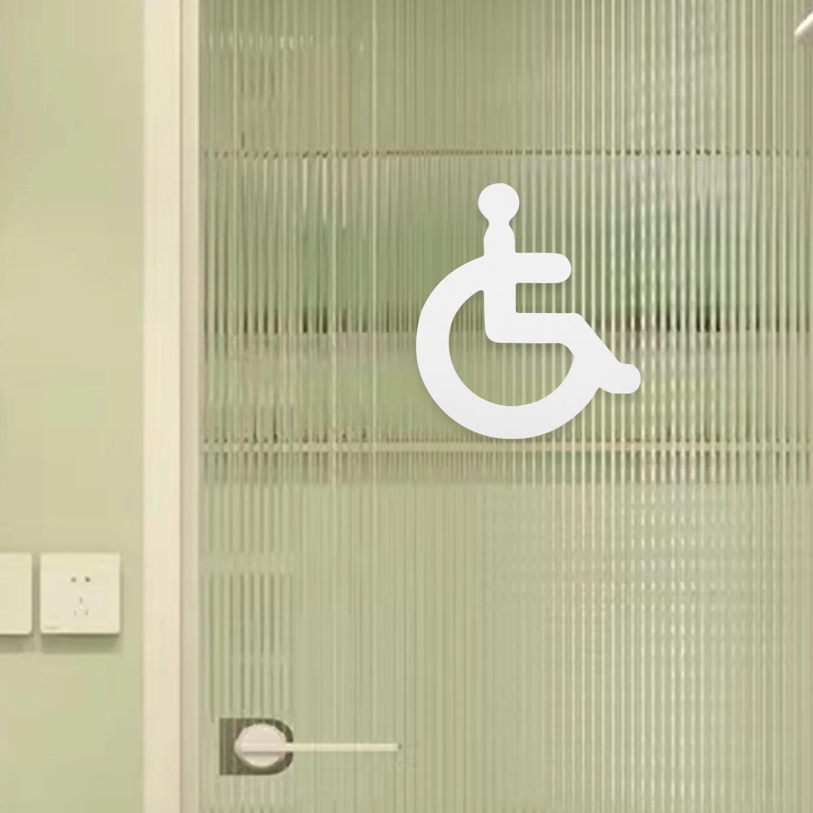 4Pcs Bathroom Signs for Door Wheelchair Disabled Toilet Sign Acrylic Material Direction Guide Disabled Toilet Sign