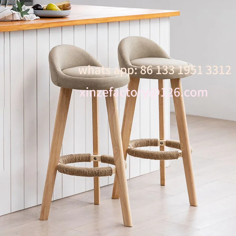 تخصيص مخصص ضوء فاخر خشب متين ارتفاع بار الحديثة الحد الأدنى الدورية مسند الظهر الجدول وكرسي