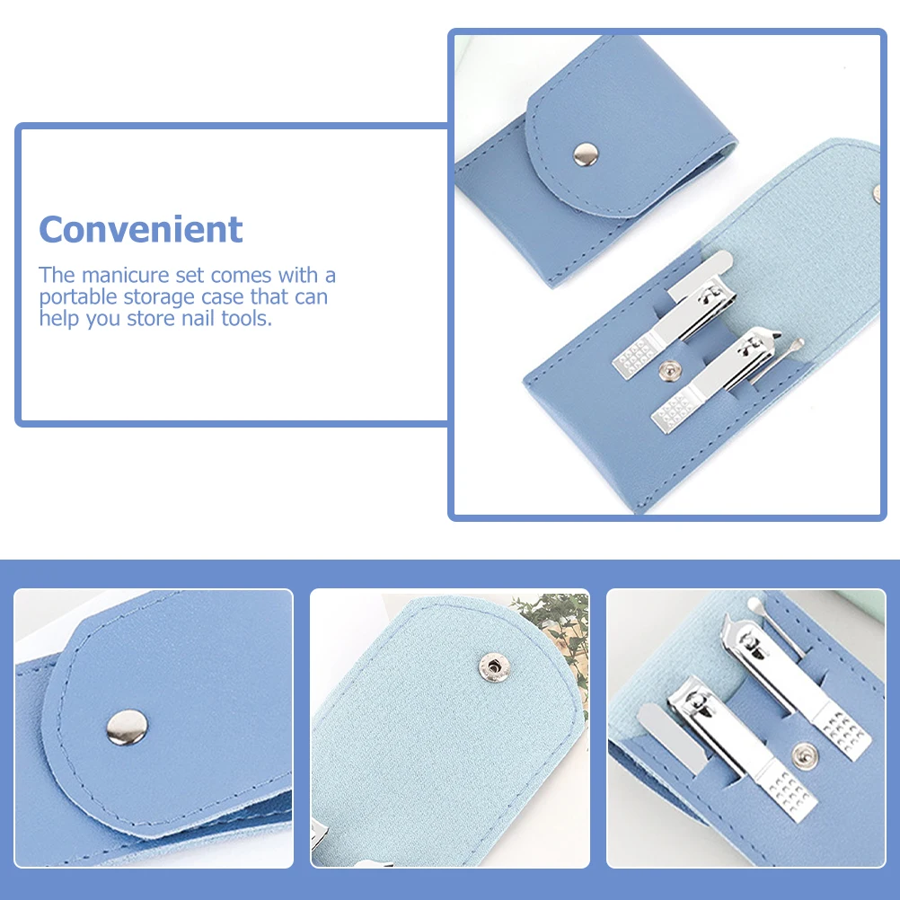3 مجموعة مسمار كليبرز مجموعة تشذيب الأظافر الكربون الصلب مجموعة العناية بالأظافر المحمولة حقيبة للتخزين أدوات باديكير السفر المهنية الاستمالة
