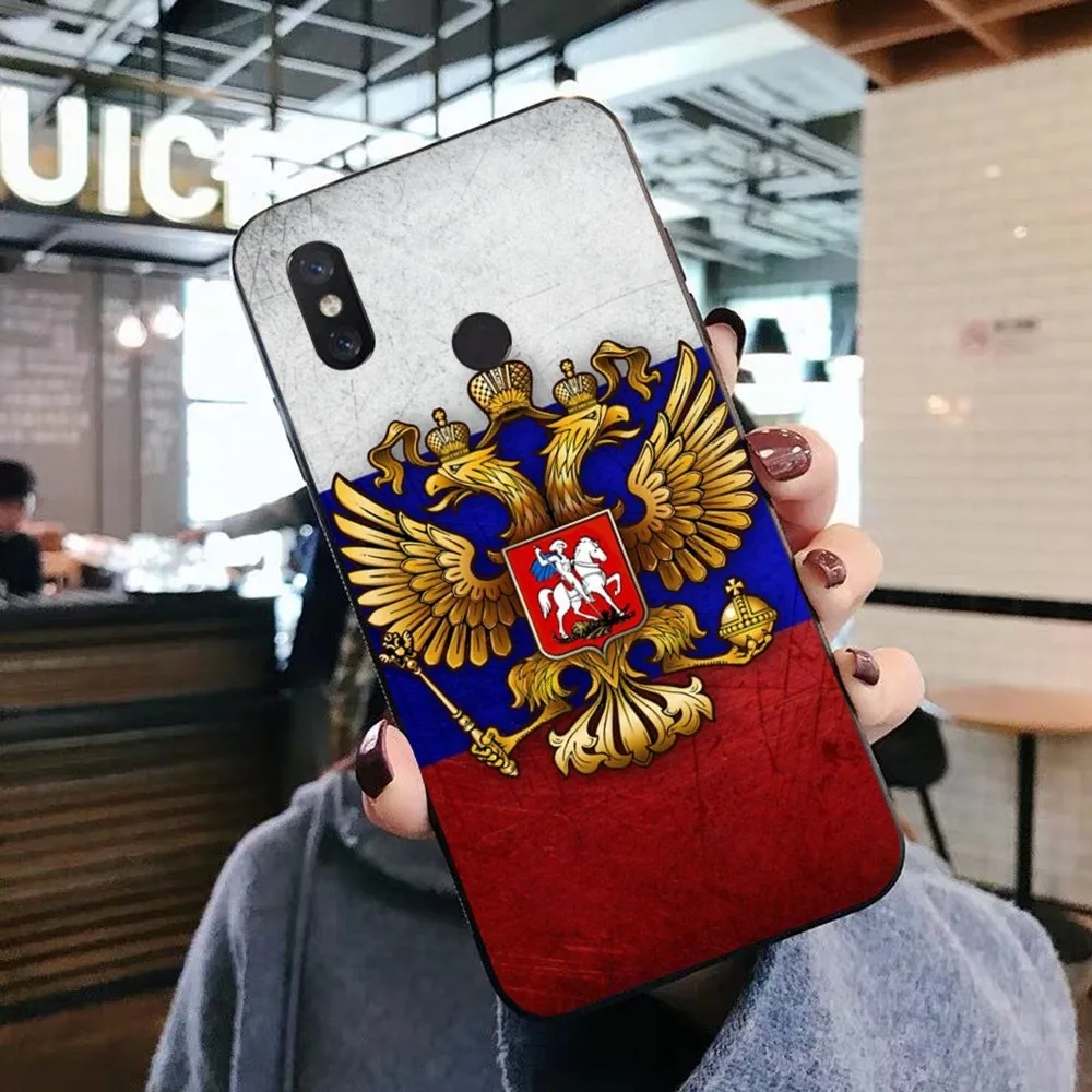 Russia Coat Of Arms Eagle Flag Phone Case For Xiaomi Mi 5X 8 9 10 11 12 lite pro 10T PocoX3pro PocoM3 Note 10 pro lite