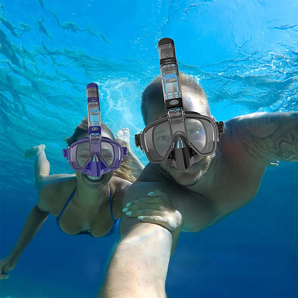 Unterwasser Schnorcheln Halbes Gesicht Gesicht Kinder Schwimmmaske Set Tauchen Atemschutzmasken Antibeschlag Sicheres Atmen für Erwachsene – Detail 17