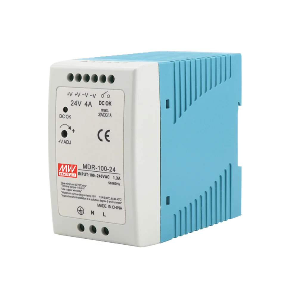 MDR-100 Single Phase AC/DC PSU 100W 12V/7.5A 24V/4A 48V/2A DIN Rail Mounted Industrial Power Supply free shipping