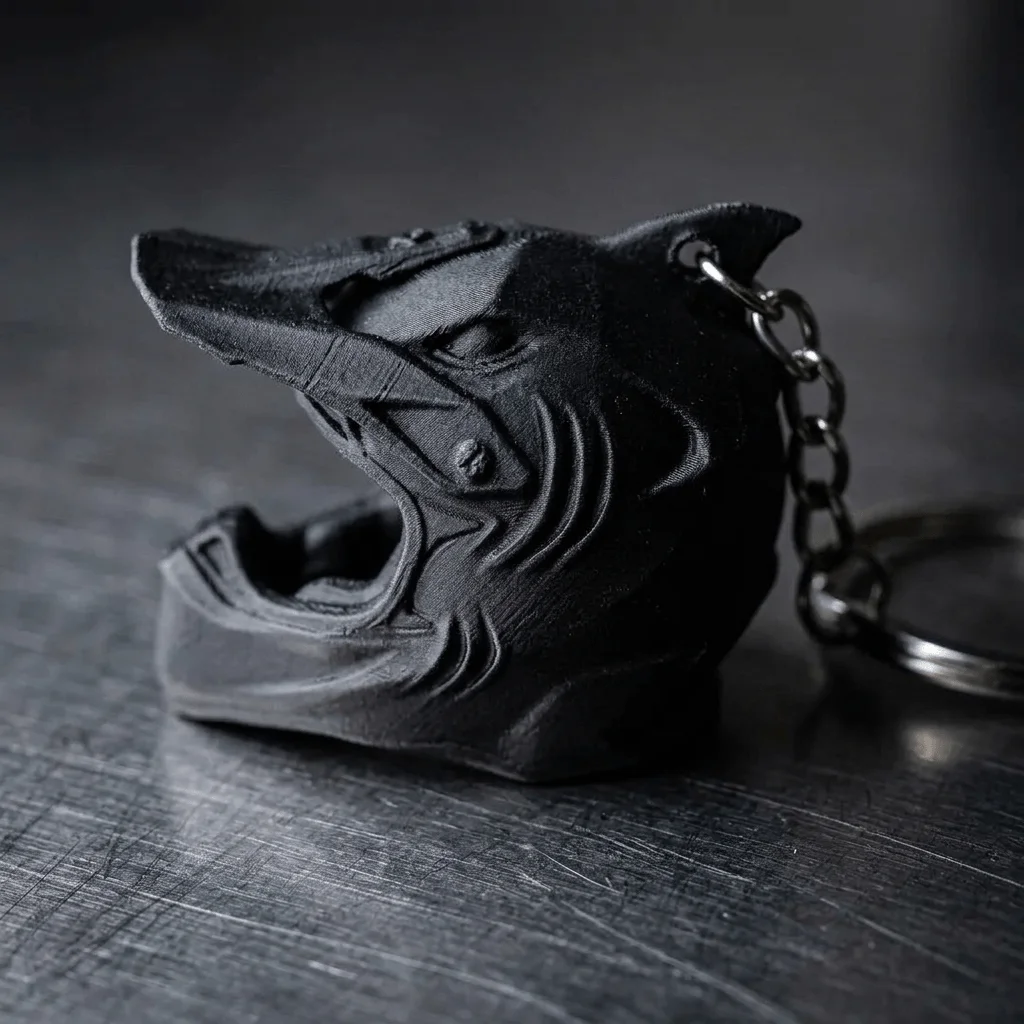 3D Printed Shark Fin Mini Motorcycle Key Decoration Rugged Matte Black Off Road Car Model Gift Suitable for Riders Gamers Men