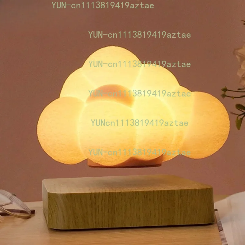Mini Magnetic Levitation Floating Cloud with Heart Detail, Creative Suspended Desktop Ornament, Novelty Home Tabletop Decoration