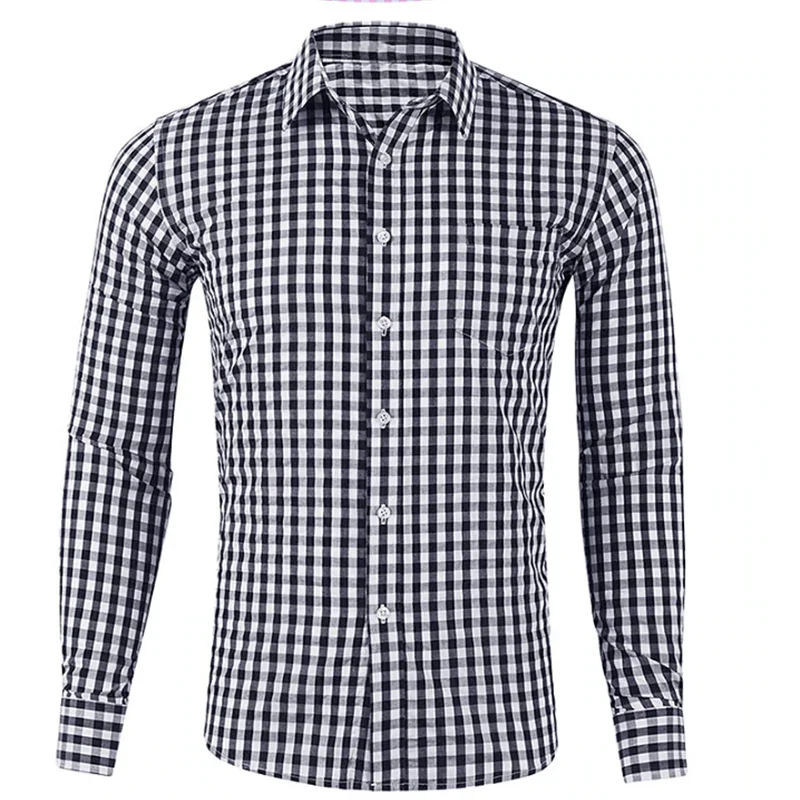 Camicia da uomo camicia abbottonata Casual foderata con plaid a maniche lunghe/risvolto a quadri Street holiday print abbigliamento abbigliamento