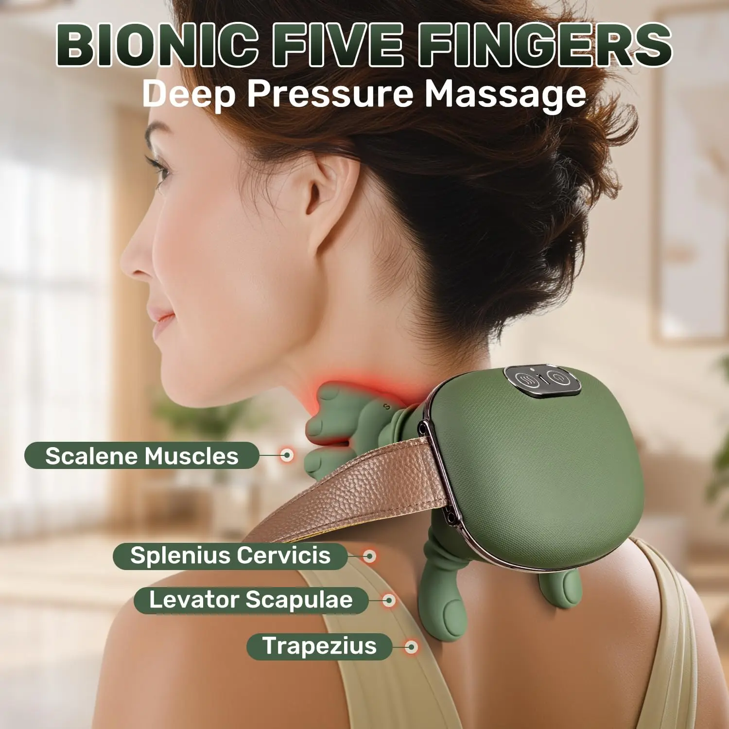 

Bionic Finger Pressure Neck Shoulder Massager Waist Back and Shoulder Massager Electric Kneading Neck Deep Massage Muscle Relax
