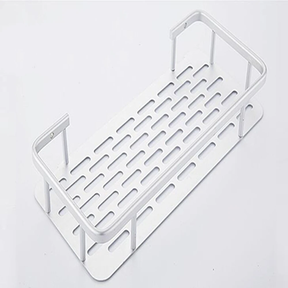 Aluminium Storage Rack Bathroom Shower Bath Holder For Shampoos Shower Gel Kitchen Home Balcony Shelf Hanging Rack Hook