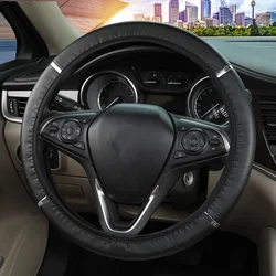1 Leatherr without Inner Ring Bright Strip Decoration Elastic Car Steering Wheel Protective Cover