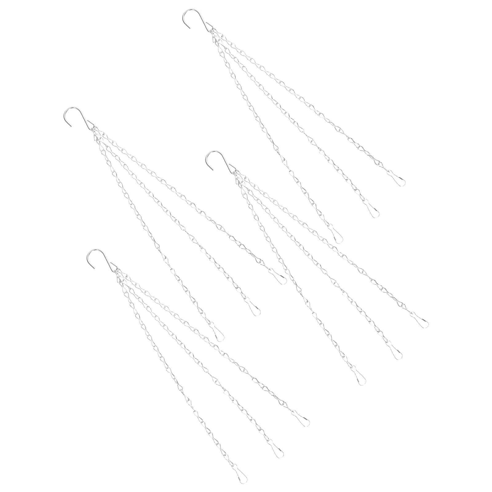 

4pcs Hanging Plants Chain Gardening Hangers Baskets Weather Resistant Sturdy Iron Hooks Adjustable Height Flower Pots Craft