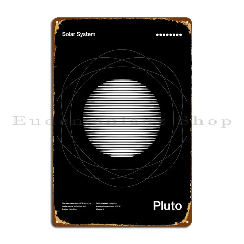 Pluto Metal Plaque Wall Mural Designer Design Design Mural Tin Sign Poster
