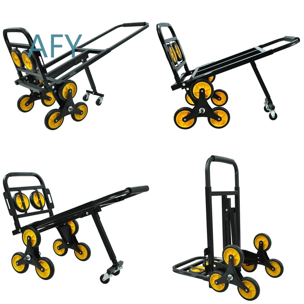 Foldable Stair Climbing Dolly Cart for Heavy Duty Use 150kg Load Capacity with 10 Wheels Adjustable Handle for FHT150-6S