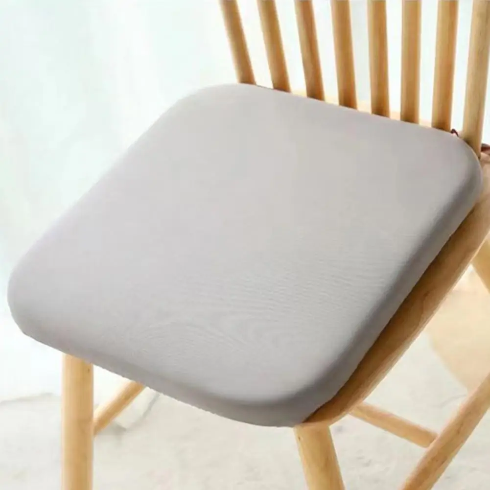 Memory Foam Seat Cushion with Ties Slow Rebound Fours Seasons Seat Mat Non-Slip Car Home Office Chair Square Sitting Mat Pad