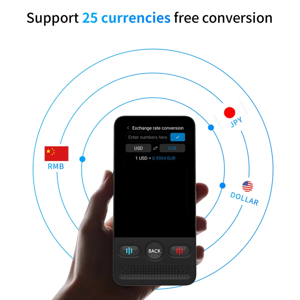 Handheld T13 Language Translator Smart Offline Voice Interpreter Device Portable Electronic Communication Travel Gadget