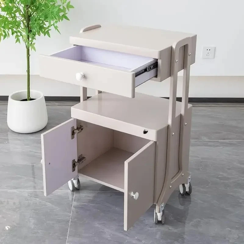 A  Beauty salon special trolley multi-function with cabinet manicure embroidery mobile rack