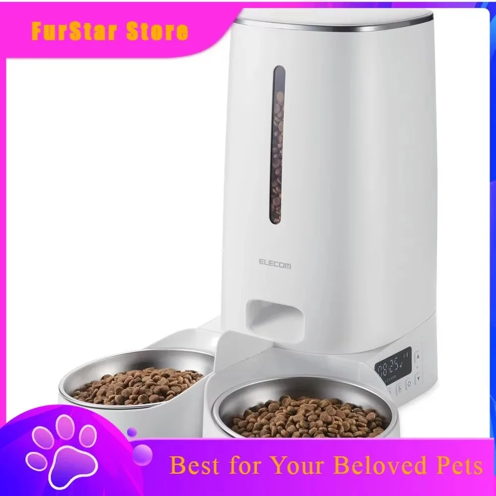 FurStarAutomatic Pet Feeder For Cats And Dogs, 4L Capacity, Programmable Timer, Portion Control, Voice Recording, Auto Cat Feede