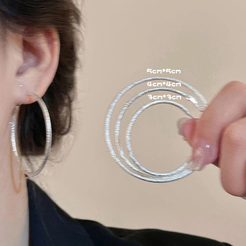 Neue Silberne Nadel-Ringohrringe im Europäisch-Amerikanischen Stil, Vielseitiges High-End-Design, Nischen-Modeschmuck für die Elegante Frau