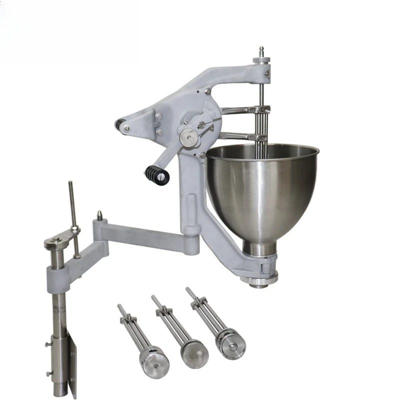 Commercial desktop multi-flower hand-crank donut machine, stainless steel intelligent electric Potti fryer