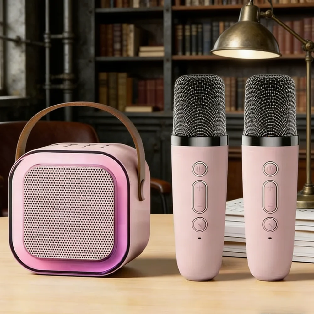 

Портативная Bluetooth-караоке-система с 2 беспроводными микрофонами, LED-подсветкой, сабвуфером, водонепроницаемостью IPX4 и естественным звуком