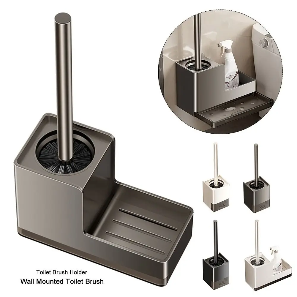 

Алюминиевый держатель для туалетной щетки без сверлильного отверстия Вертикальная щетка для унитаза Настенная компактная настенная щетка для унитаза