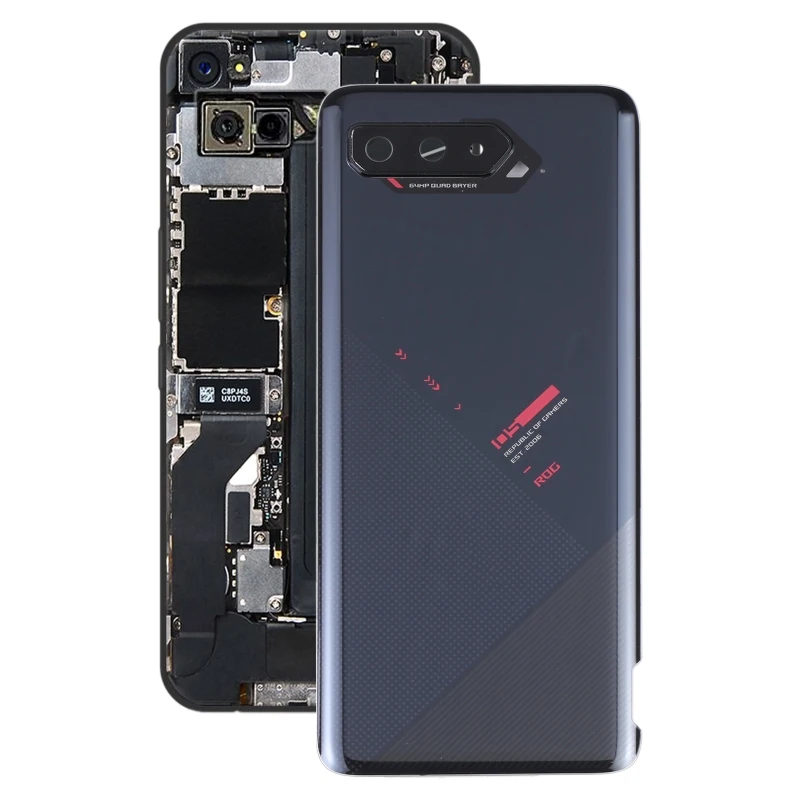 Glass Battery Back Cover for Asus ROG Phone 5 ZS673KS(Jet Black)