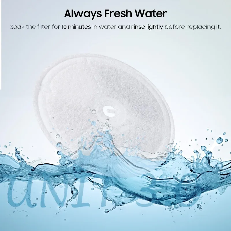 6 قطع وحدة تصفية مطورة 3.0 مرشحات نافورة الماء للحيوانات الأليفة والقطط مناسبة لـ Eversweet Solo 2/Solo SE,3 Pro/2S/3 مع 6 رغوة مضخات #5