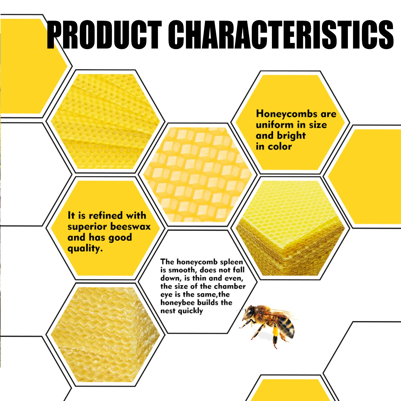 10pcs/box 9x13cm Bee Wax Foundation Bee Hive Wax Frames Base Sheets Bee Comb Honey Frame Beeswax Sheets Beekeeper Equipment