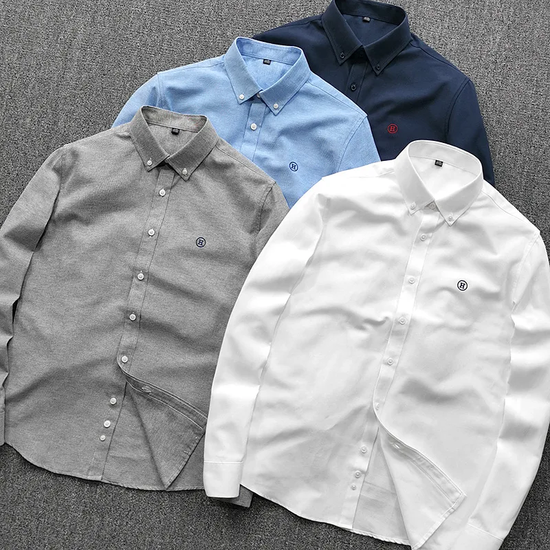 

Spring 2026 Men's Ox Cloth Long Sve irt Casual Busin Sle Cotton Fabric Gentleman's Coat Jaet Bird Home Element