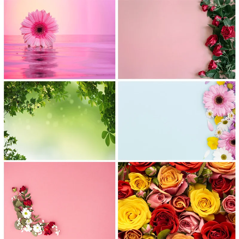 

SHUOZHIKE Art Fabric Rose Flower Photography Background Props Newborn Portrait Photographic Backdrops For Photo Studio HER-02