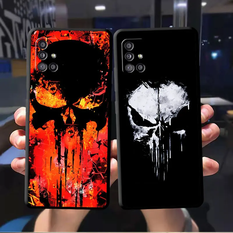 Case For Samsung Galaxy A52 A12 A51 A71 A32 A21s A22 A53 A23 A13 A33 A72 A54 A31 A25 A24 A15 Phone Cover Punisher Marvel Hero