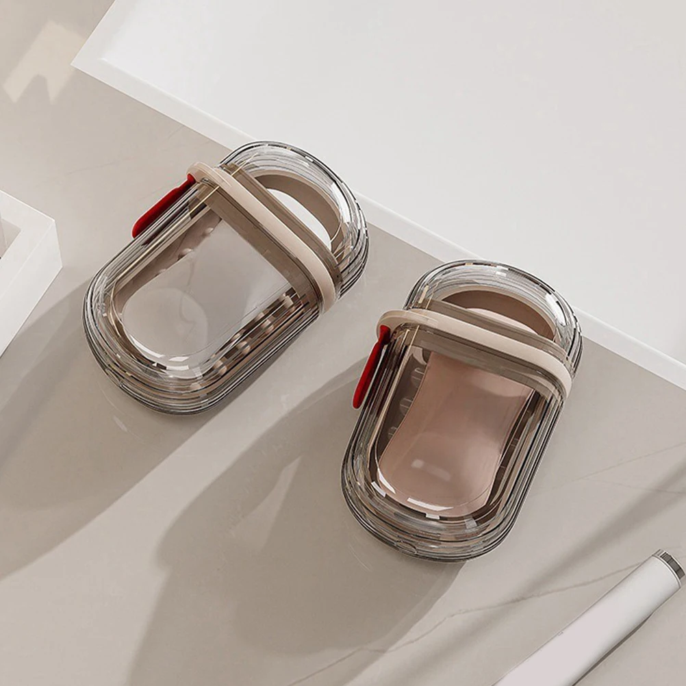 

2pcs Double Layer Holder Portable Leakproof Travel Soap Box Wet Dry Separator Drain Household Shower Storage Container For