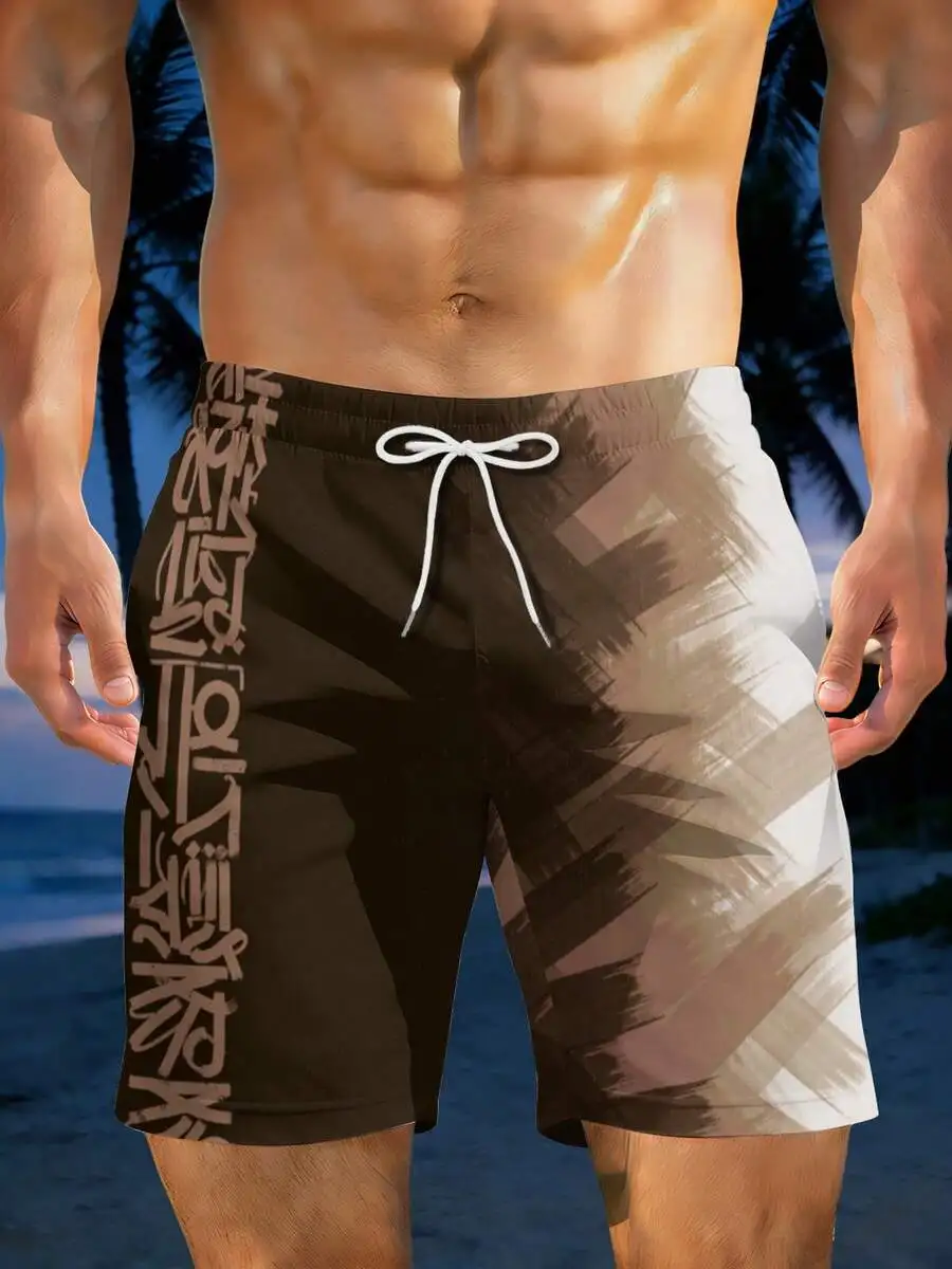 

Mens Beach Shorts Abstract Pattern Summer Surfing Vacation Shorts