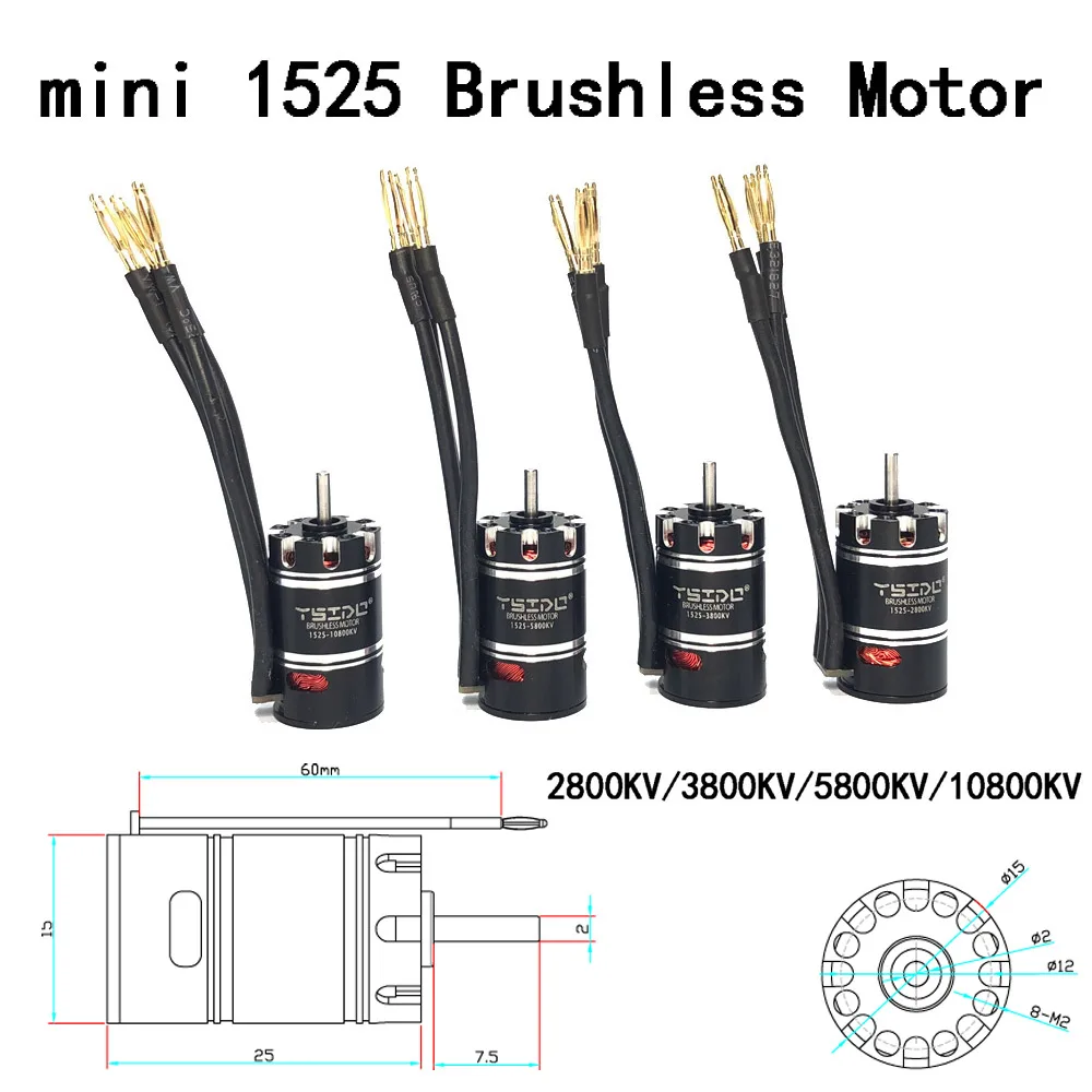 YSIDO mini 1525 1410 2800KV 3800KV 5800KV 10800KV motore Brushless 18A ESC per Kyosho Mr03 Pro atomico DRZ 1/24 1/28 1/32 RC Car