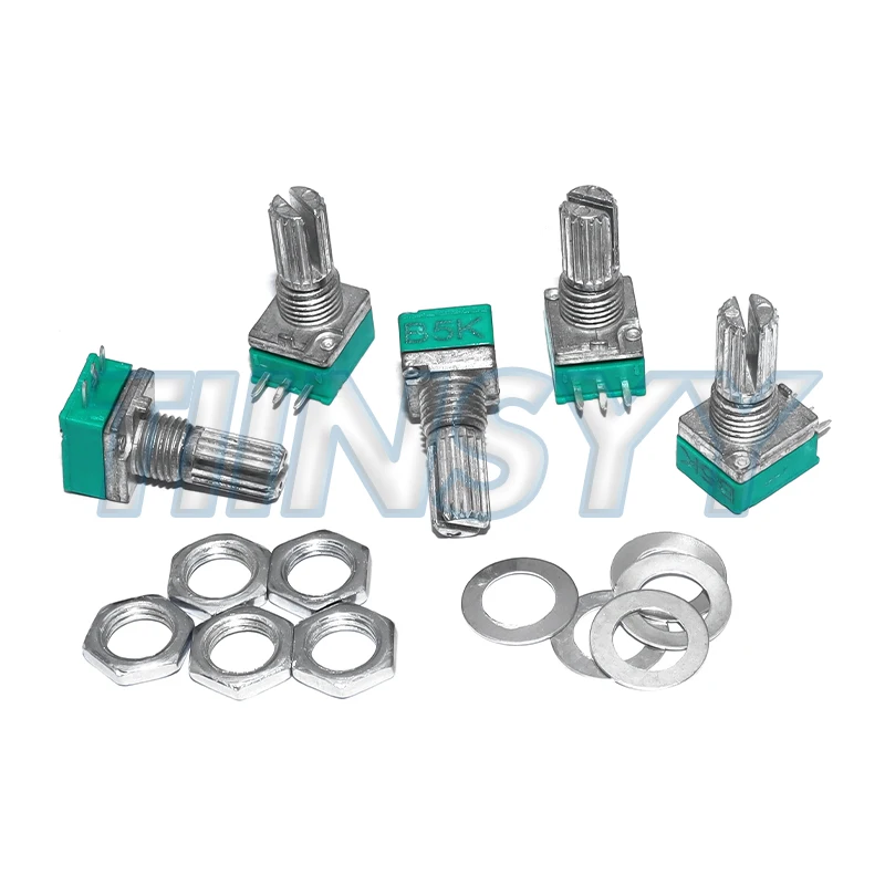 5pcs RK097 RV097NS B5K B10K B50K B100K B500K Audio Amplifier Sealed Linear Volume Potentiometer Resistor 15mm Shaft 3/6/8pins