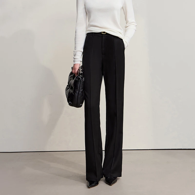 Amii minimaliste femmes pantalons 2025 hiver nouveau trajet polyvalent femme vêtements décontracté couleur unie pantalon droit 12544139