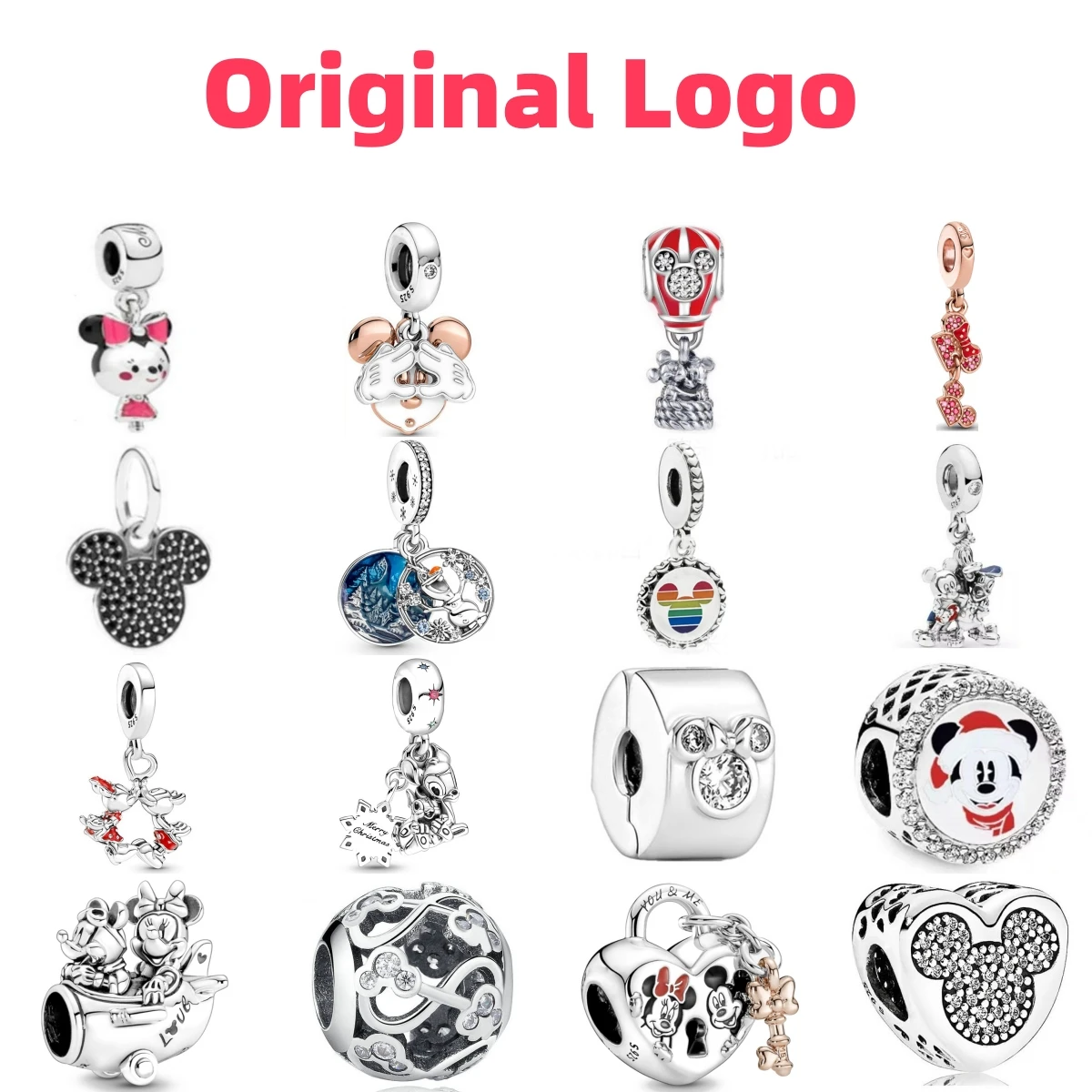 New 925 Silver Mickey Mouse Hot Air Balloon Lock Pendants Charms Beads Fit Original Pandora Bracelet DIY Jewelry For Women 2024