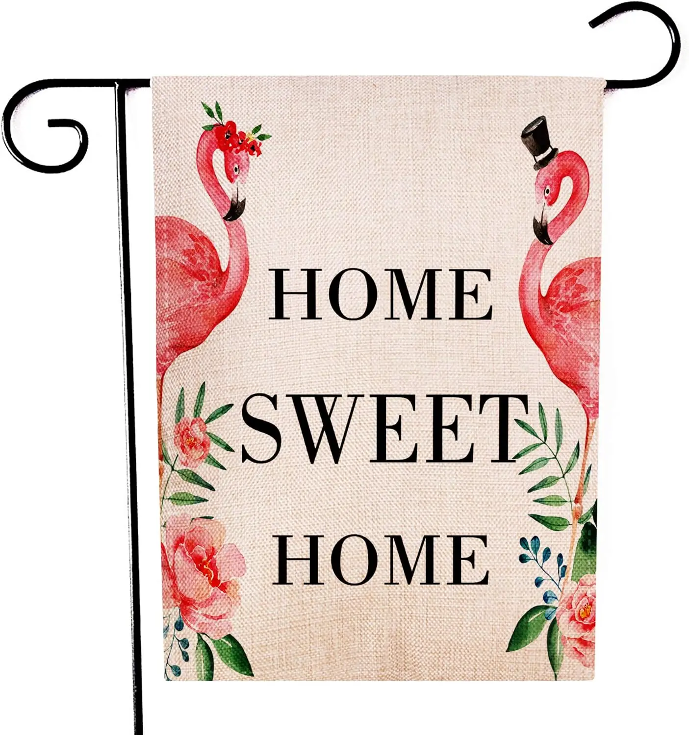 Ogiselestyle Flamingo Garden Flag Home Sweet Home Double Sided Decorative House Small Yard Decor Flags for Indoor & Outdoor