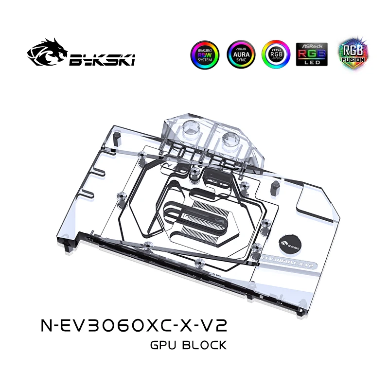 Bykski N-EV3060XC-X-V2 GPU Water Block For EVGA RTX 3060Ti XC Full Cover Water Cooling Cooler Back Plate VGA RBG