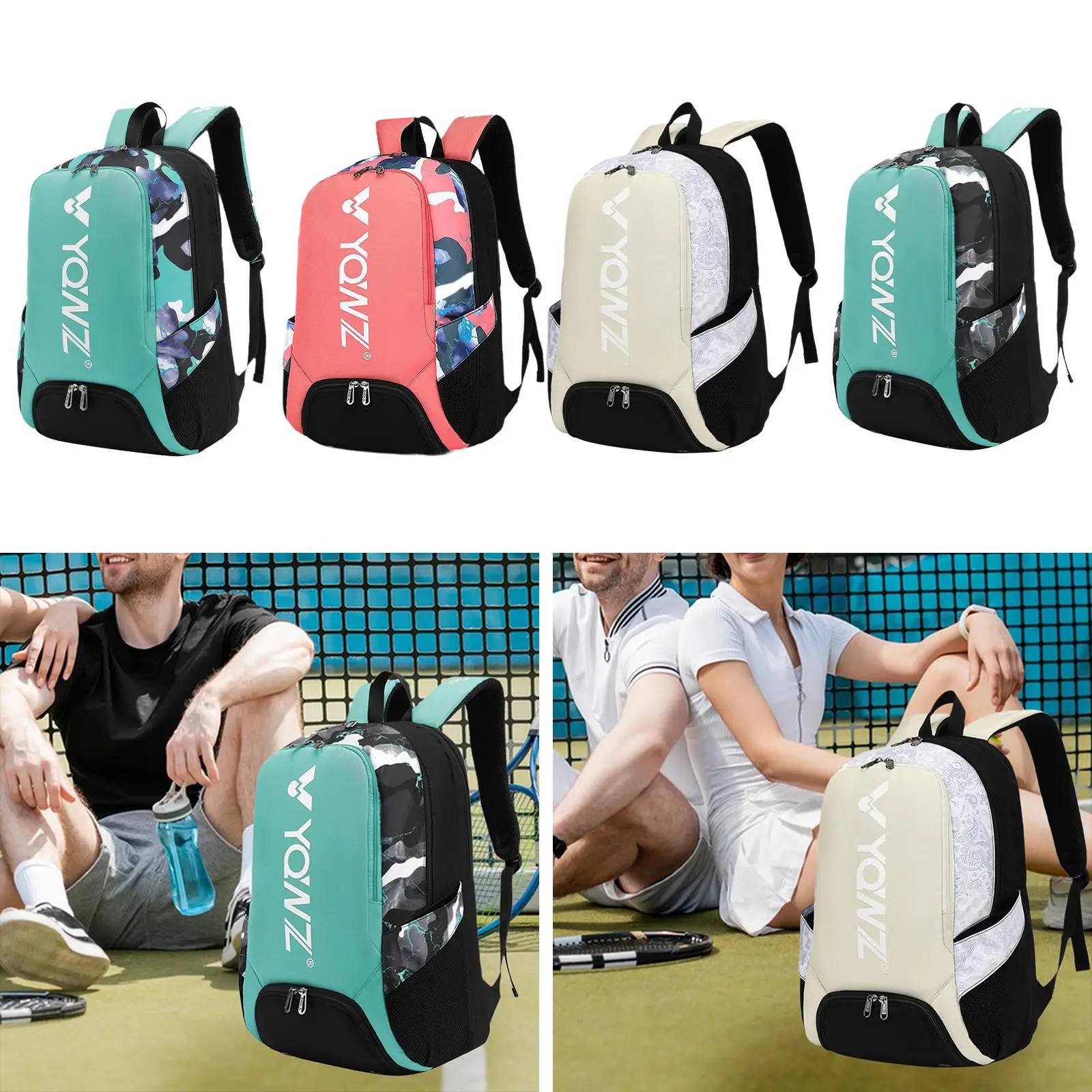 Mochila de bádminton con compartimento para zapatos, bolso de hombro, bolso de gimnasio, bolsa de tenis