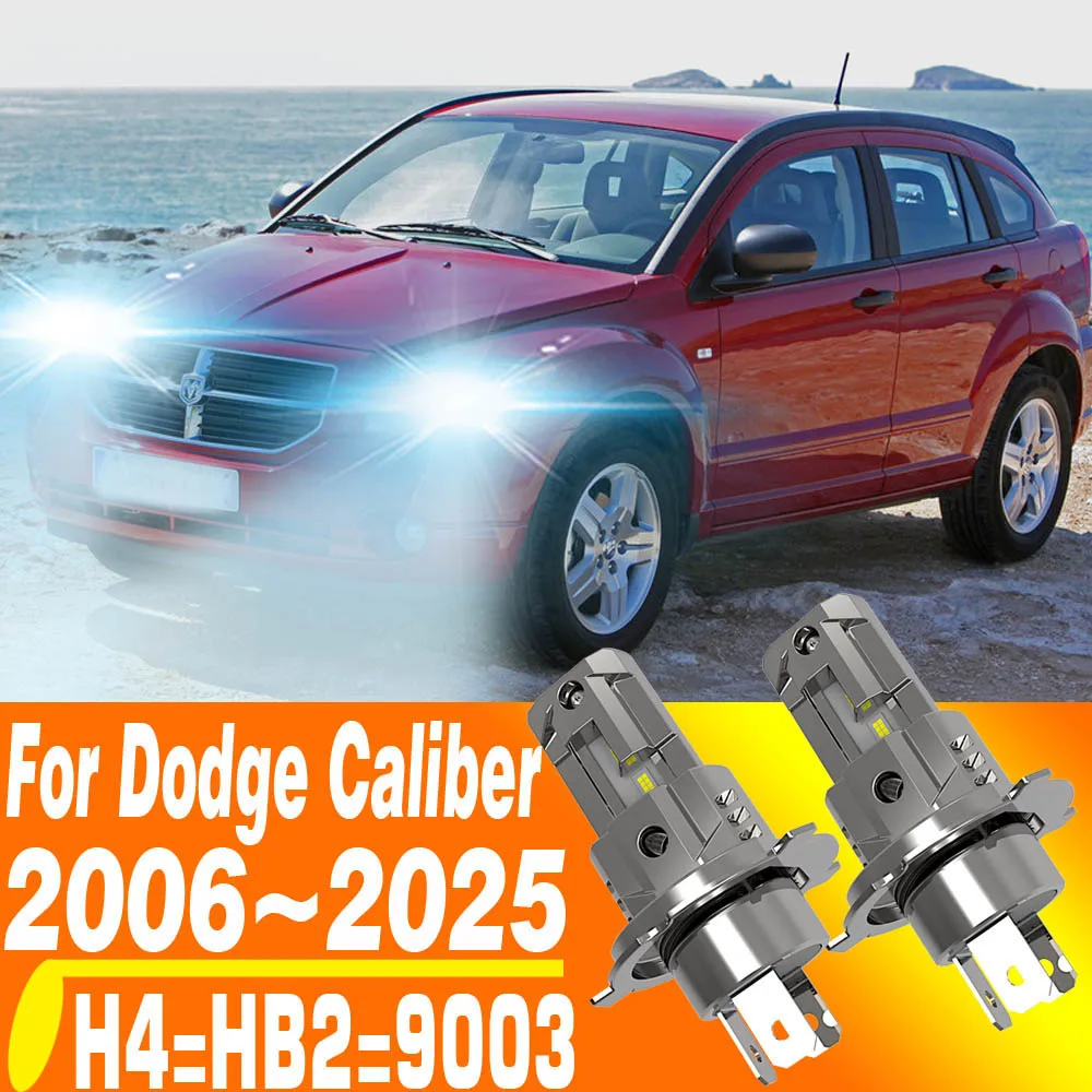 2x H4 HB2 9003 High Power LED Headlight Bulbs Canbus Error Free White Fog Light Diode Lamp 12V 55W for Dodge Caliber 2006-2025