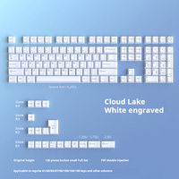 KUXM Keycaps - White 126 Keys Small Full Set PBT Material Original Height Two-Color Front-Engraved
