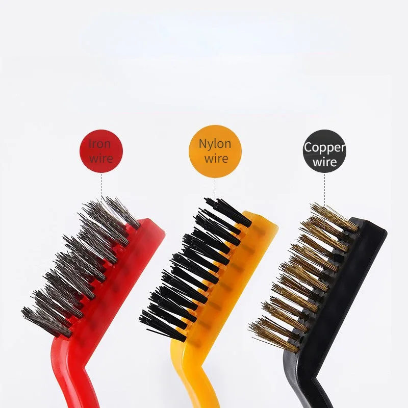 3 Pcs Efficient Gas Cooker Brushes Nylon/Copper/Iron Brush Hair Gas Stove Oil Stain Remover Kitchen Cleaning Brushes Home Tools