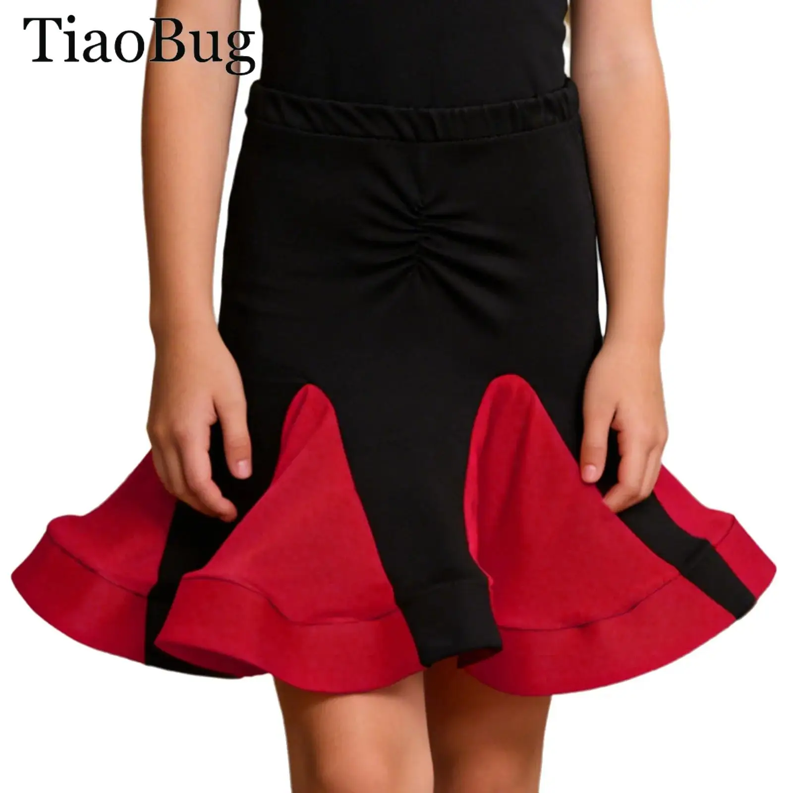 Kids Girls Latin Dance Skirt/Pantskirt Ballroom Samba Chacha Salsa Tango Dance Costume Stage Performance Competition Dance Wear