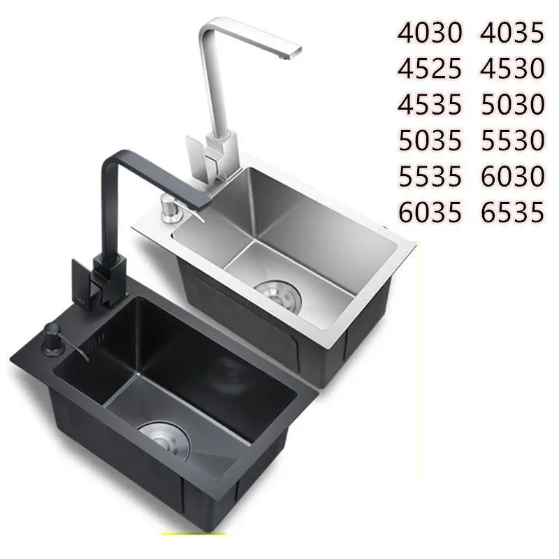 

Black Nano Single Sink 304 Stainless Steel Mini Small Sink Small Kitchen Vegetable Basin Bar Narrow Sink