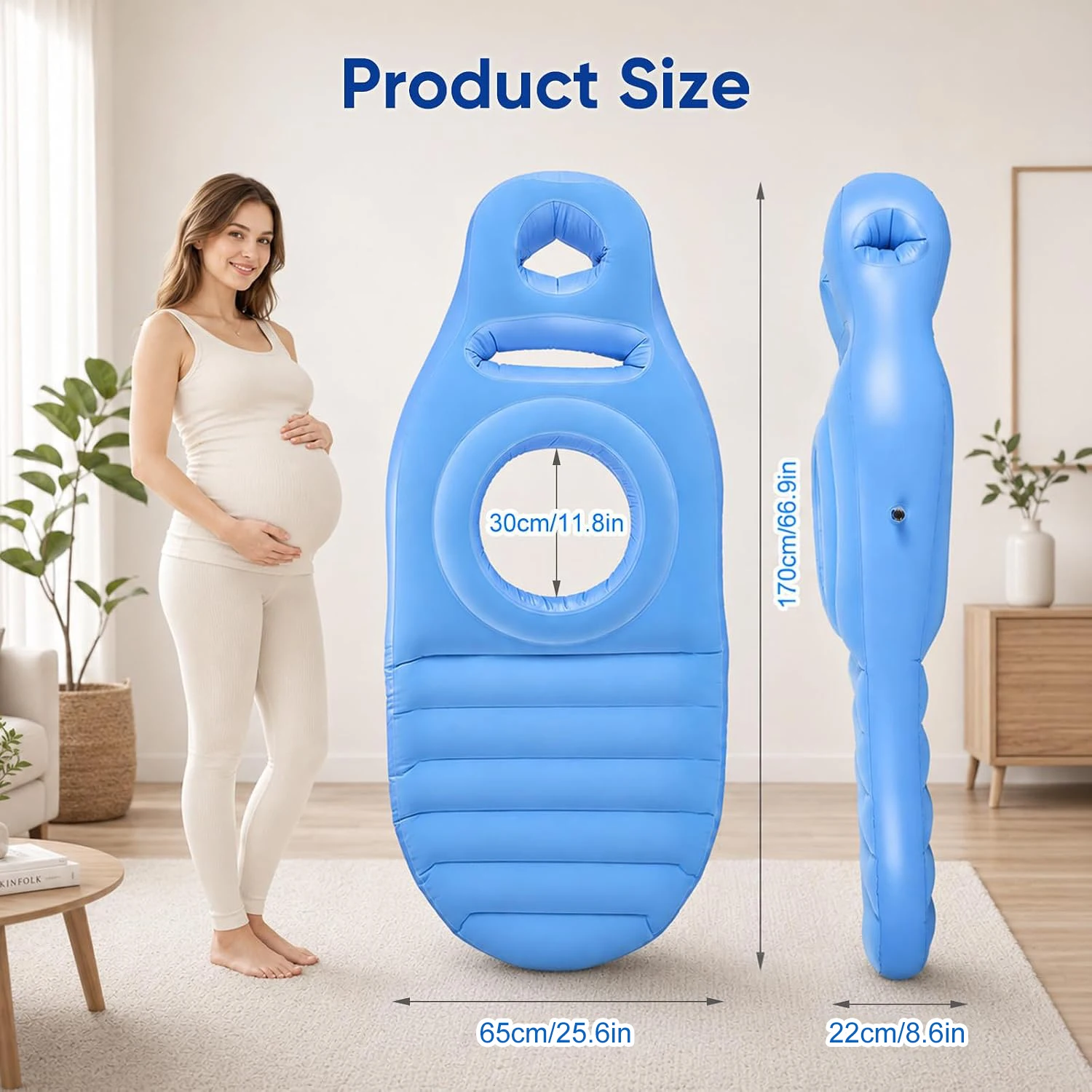 Inflatable Pregnancy Pillow Mat for Pregnant Women with Hole Comfortable Air Bed for Pregnant Women Mat Full Body Support