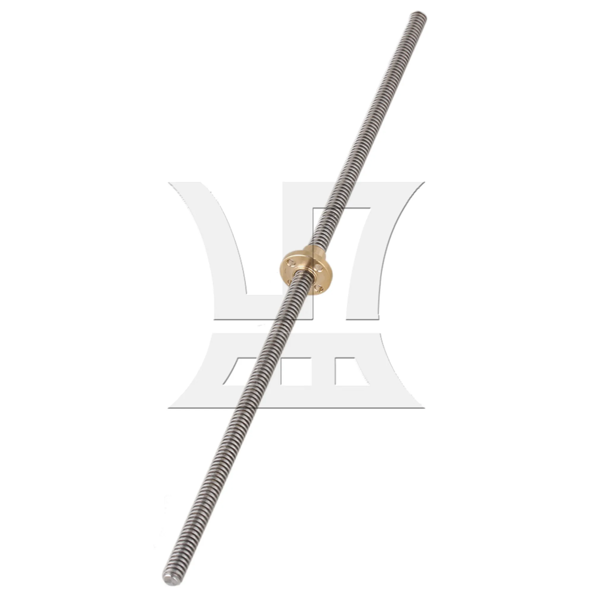 CNBTR 4 Pcs Trapezoidal Lead Screw 350mm L 2mm w/ Brass Nut for 3D Printer
