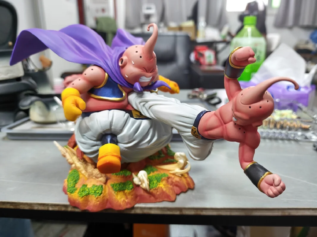 

18cm Dragon Ball Majin Buu Battle Gk Statue Collectible Anime Figure Resin Model Desktop Decoration Gift For Anime Collector