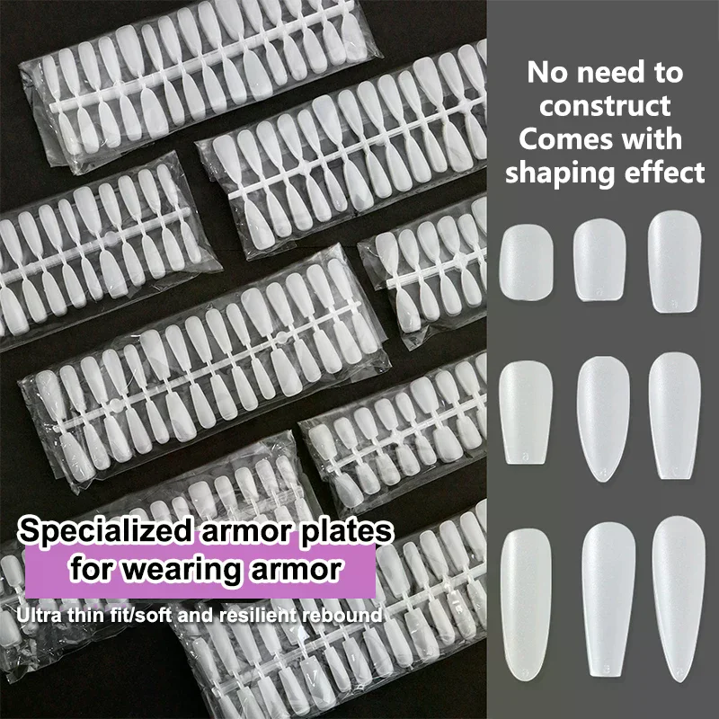 /ACR/Fake Nail Tips Matte Coverage Transparent False Nails Tips Gel Nails Extension Diy Practice Nail Tool 300 Pcs/Bag